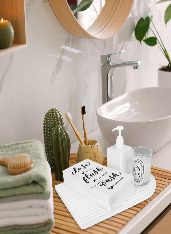 وولاين مجموعة والين من 150 قطعة مناديل حمام للضيوف، قواعد استخدام المرحاض، مناشف ورقية للاستخدام مرة واحدة، مناديل حمام، مناشف يد للاستخدام مرة واحدة للضيوف، مناسبة للحمام، غرفة المكياج، حفلات الزفاف، أعياد الميلاد، وحفلات استقبال المولود. - Image 4